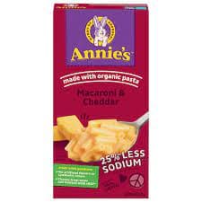 Annie's Homegrown Reduced Sodium Cheddar Macaroni & Cheese Dinner with Organic Pasta