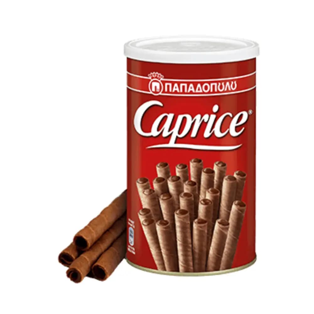 CAPRICE PAPADOPOULOS DELICIOUS WAFER ROLLS WITH HAZELNUT AND COCOA CREAM