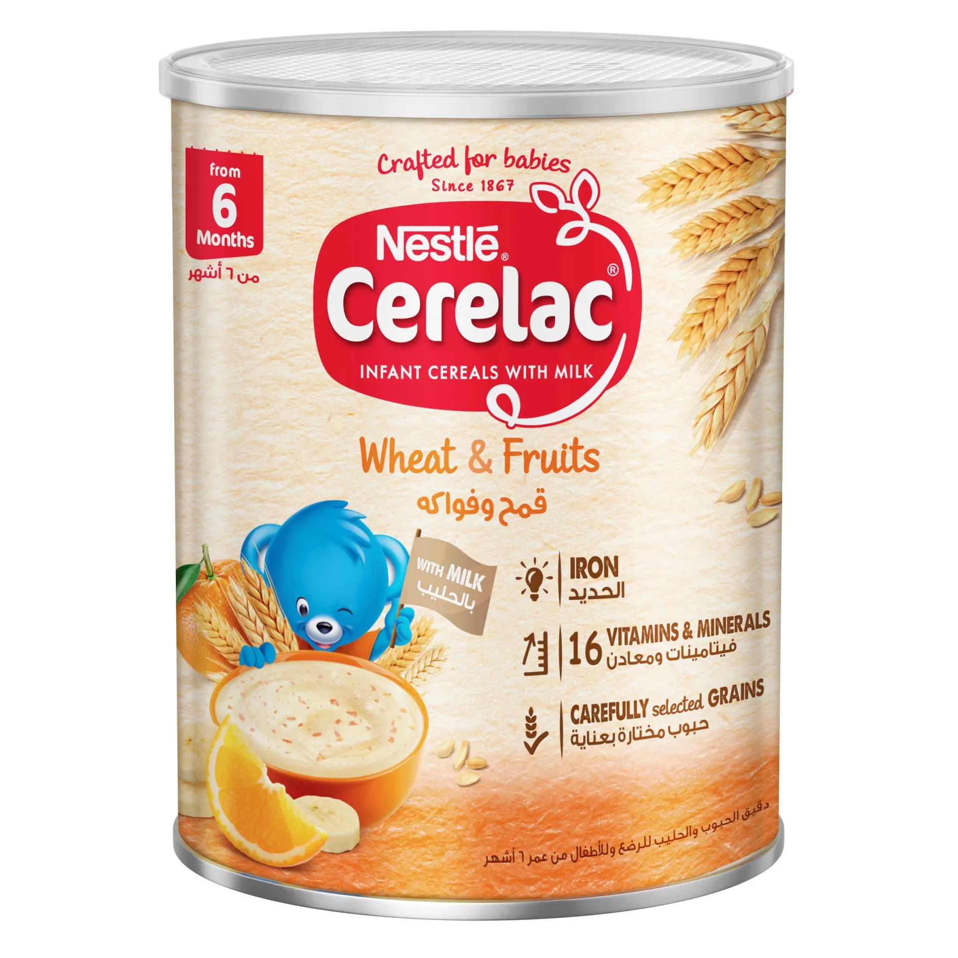 Cerelac Infant Cereal with Milk from 6 Months Wheat and Fruits 400g