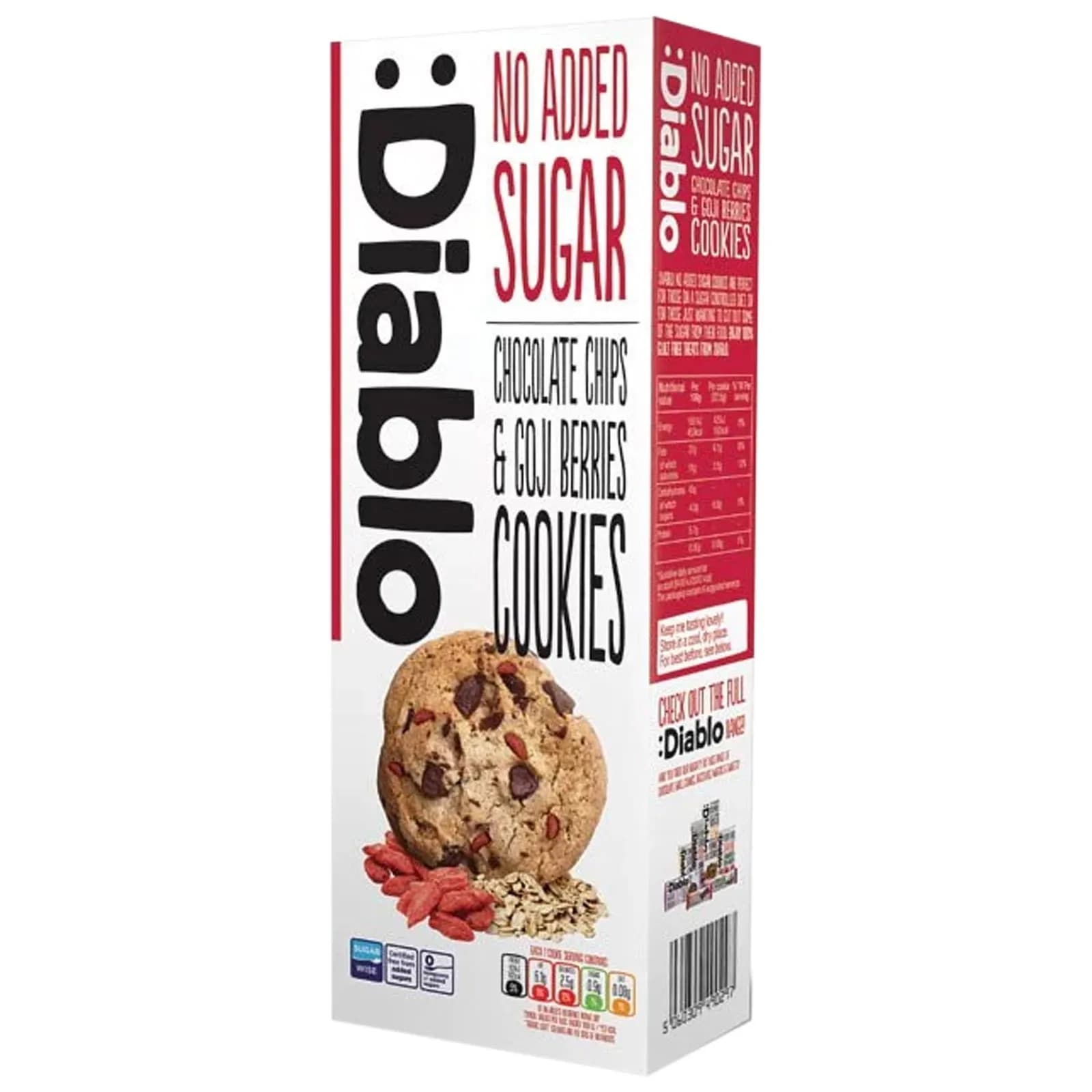 Diablo No Added سكر شوكولاتة شيبس & Goji Berries بسكويت 135 g