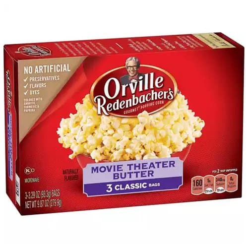 Orville Redenbacher's Microwave Popcorn Movie Theater חמאה 3 קלאסי שקיות 279.9 g