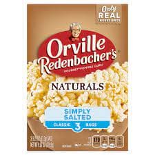 Orville Redenbacher's Microwave Popcorn Naturals Simply Salted 3 Classic Bags 279.9 G